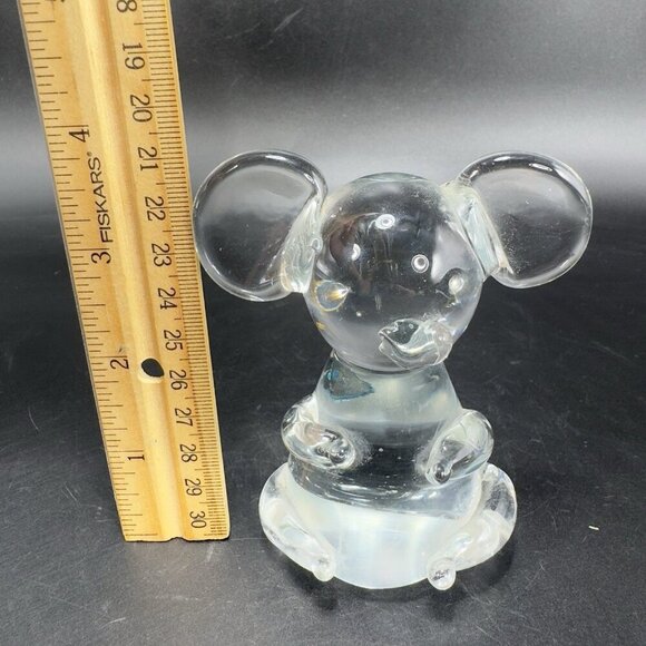 1980s Clear Glass Koala Bear Figurine Paperweight Glassware Whimsical Figure - Picture 2 of 10